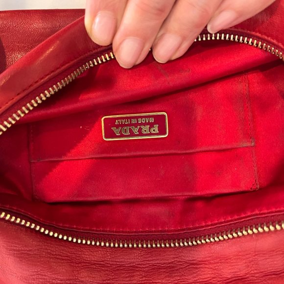 Prada Nappa Grommet Clutch Bag in Red - Picture 3 of 5